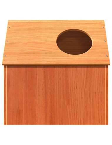 Cuccia per Gatti Marrone Cera 41x50x50cm Legno Massello di Pino