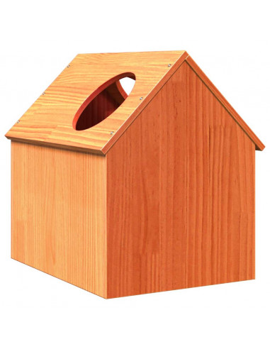 Cuccia per Gatti Marrone Cera 41x50x50cm Legno Massello di Pino