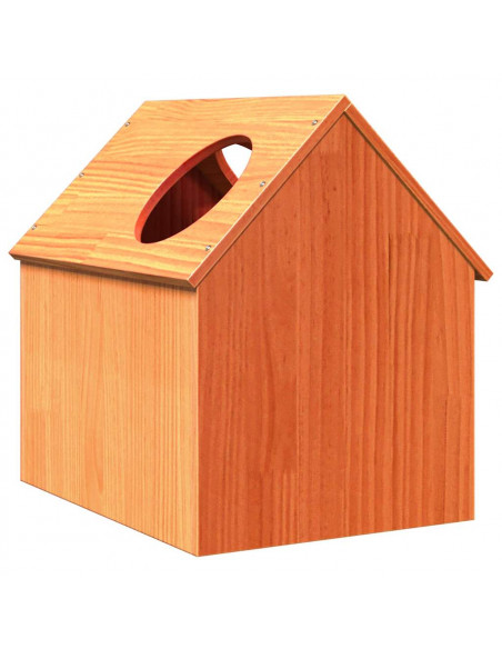 Cuccia per Gatti Marrone Cera 41x50x50cm Legno Massello di Pino
