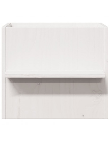 Cuccia per Gatti Bianca 51x35x30 cm in Legno Massello di Pino