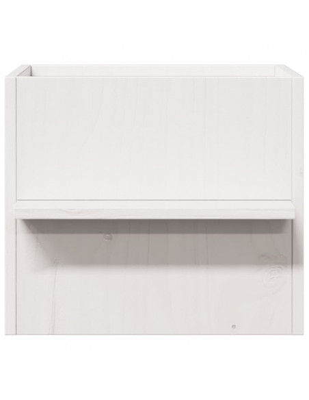 Cuccia per Gatti Bianca 51x35x30 cm in Legno Massello di Pino