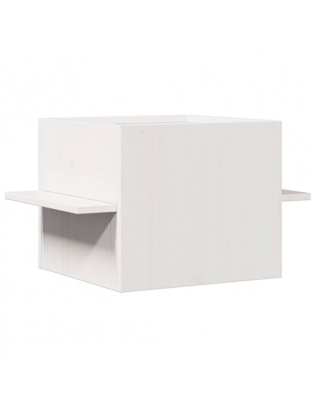Cuccia per Gatti Bianca 51x35x30 cm in Legno Massello di Pino