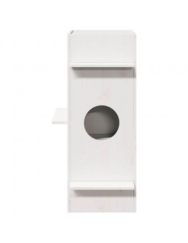 Cuccia per Gatti Bianca 43x43x90 cm in Legno Massello di Pino