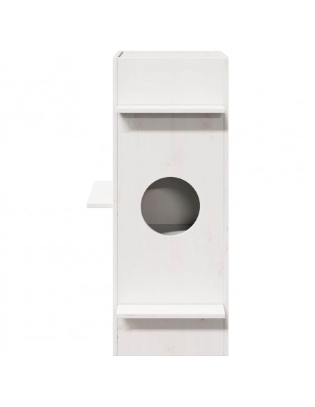 Cuccia per Gatti Bianca 43x43x90 cm in Legno Massello di Pino