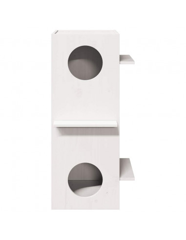 Cuccia per Gatti Bianca 43x43x90 cm in Legno Massello di Pino