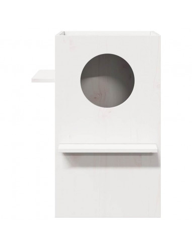 Cuccia per Gatti Bianca 43x43x60 cm in Legno Massello di Pino