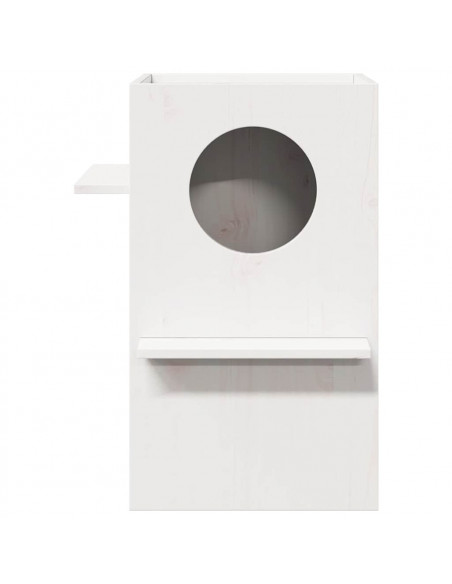Cuccia per Gatti Bianca 43x43x60 cm in Legno Massello di Pino