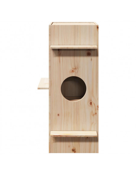 Cuccia per Gatti 43x43x90 cm in Legno Massello di Pino