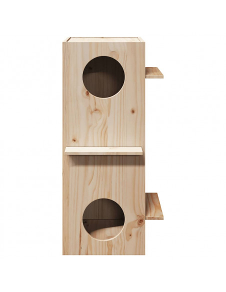 Cuccia per Gatti 43x43x90 cm in Legno Massello di Pino