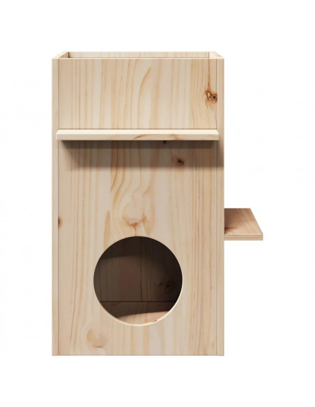 Cuccia per Gatti 43x43x60 cm in Legno Massello di Pino