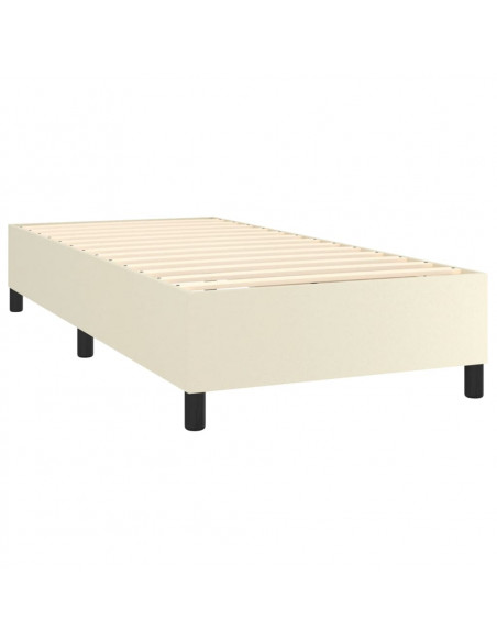 Giroletto a Molle con Materasso Crema 100x200 cm in Similpelle