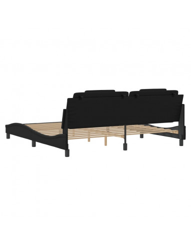 Giroletto con Luci LED Nero 200x200 cm in Similpelle