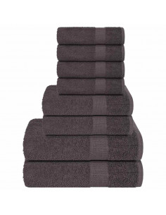 Set Asciugamani 8 pz Antracite 360 gsm 100% Cotone