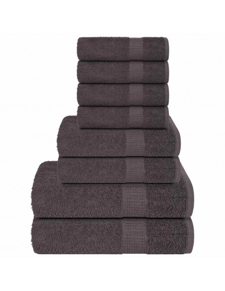 Set Asciugamani 8 pz Antracite 360 gsm 100% Cotone
