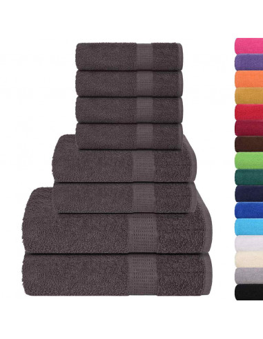 Set Asciugamani 8 pz Antracite 360 gsm 100% Cotone