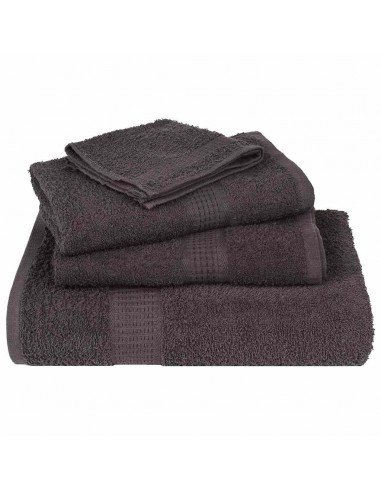 Set Asciugamani 6 pz Antracite 360 gsm 100% Cotone