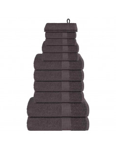 Set Asciugamani 12 pz Antracite 360 gsm 100% Cotone