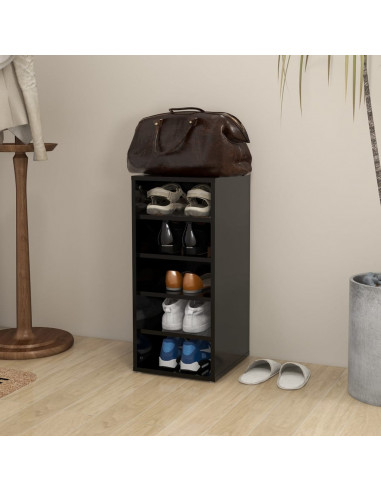 Scarpiera Nera 31,5x35x70 cm in Truciolato