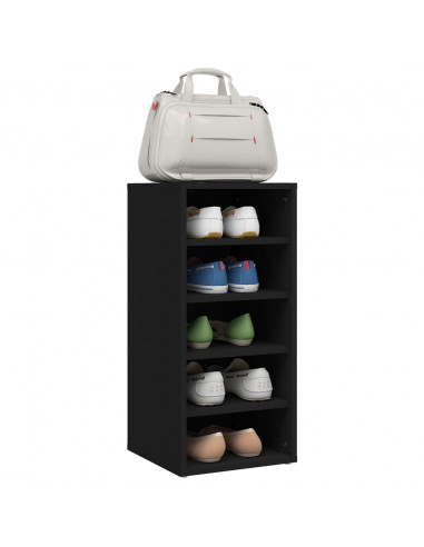 Scarpiera Nera 31,5x35x70 cm in Truciolato