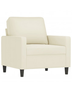 Set di Divani 3 pz con Cuscini Crema in Velluto 2
