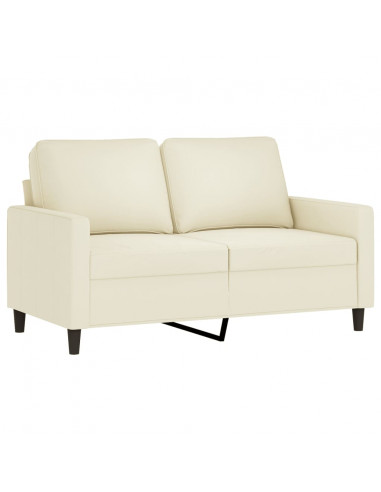 Set di Divani 3 pz con Cuscini Crema in Velluto