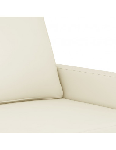 Set di Divani 3 pz con Cuscini Crema in Velluto