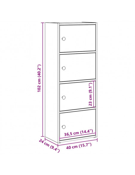 Libreria Rovere Sonoma 40x24x102 cm in Legno Multistrato