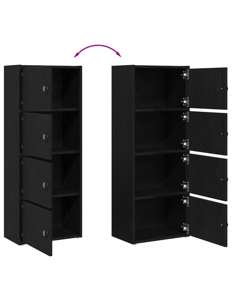 Libreria Rovere Nero 40x24x102 cm in Legno Multistrato