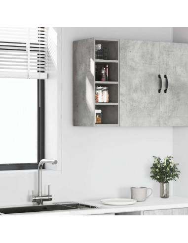 Mobile Pensile Grigio Cemento 20x29,5x60 cm Legno Multistrato