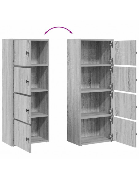 Libreria Grigio Sonoma 40x24x102 cm in Legno Multistrato