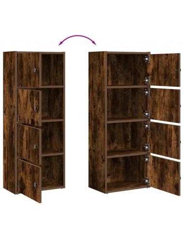 Libreria Rovere Fumo 40x24x102 cm in Legno Multistrato