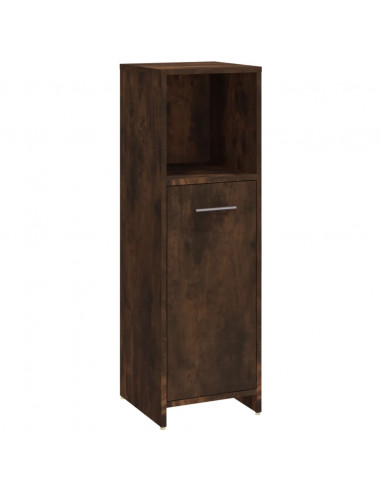 Set Mobili da Bagno 4 pz Rovere Fumo in Legno Multistrato