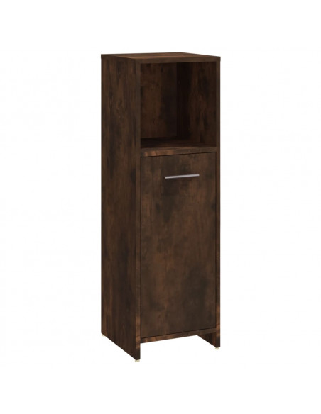Set Mobili da Bagno 4 pz Rovere Fumo in Legno Multistrato