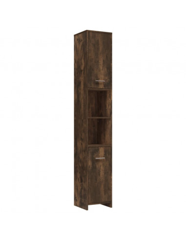 Set Mobili da Bagno 4 pz Rovere Fumo in Legno Multistrato