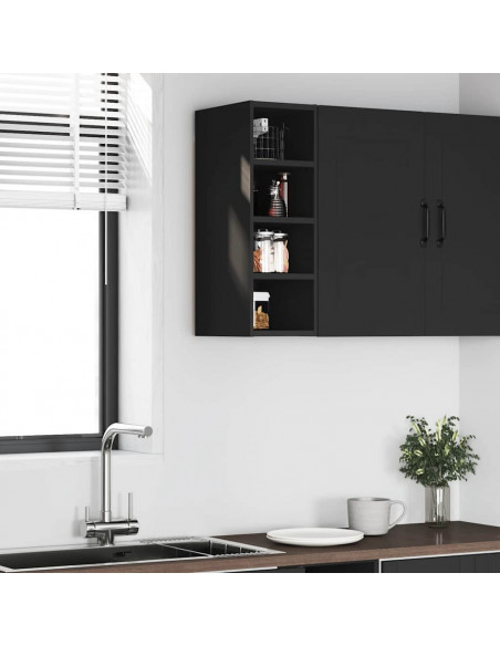 Mobile Pensile Nero 20x29,5x60 cm in Legno Multistrato