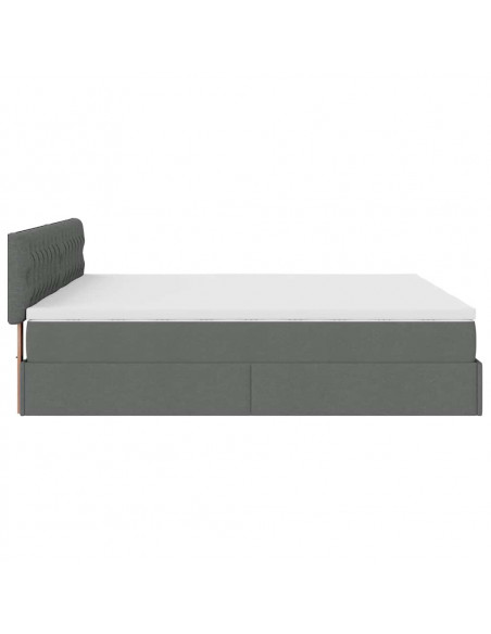Struttura Letto Pouf con Materassi 200x200 cm in Tessuto