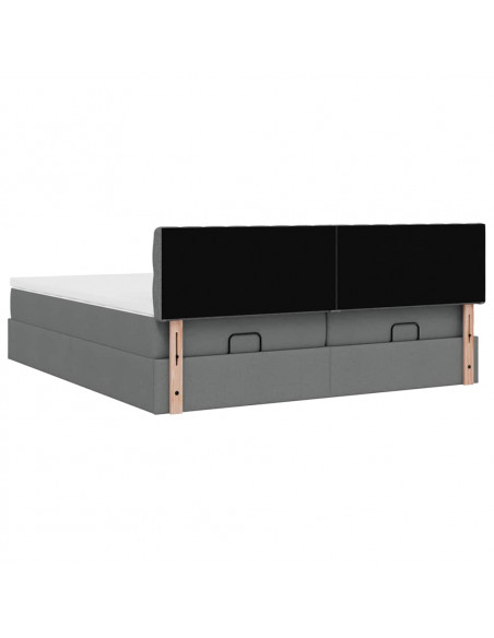 Struttura Letto Pouf con Materassi 200x200 cm in Tessuto