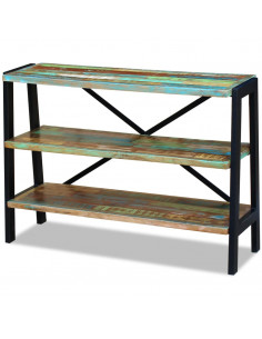 Credenza con 3 Ripiani in Legno Massello Anticato