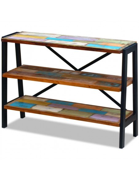 Credenza con 3 Ripiani in Legno Massello Anticato