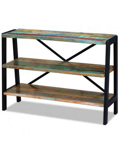 Credenza con 3 Ripiani in Legno Massello Anticato