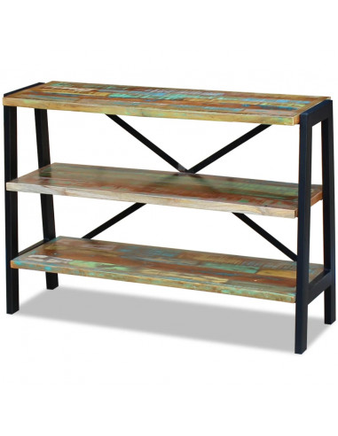 Credenza con 3 Ripiani in Legno Massello Anticato