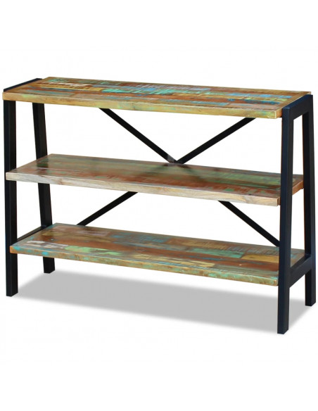 Credenza con 3 Ripiani in Legno Massello Anticato