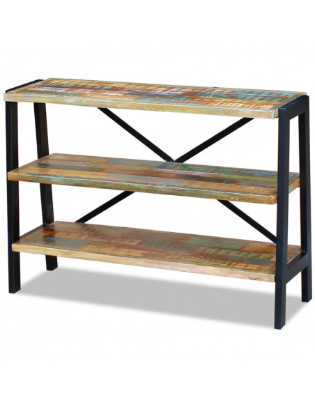 Credenza con 3 Ripiani in Legno Massello Anticato