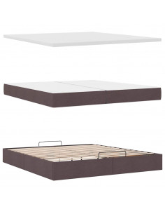 Struttura Letto Pouf con Materassi 200x200 cm in Tessuto 2