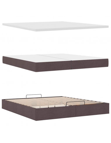 Struttura Letto Pouf con Materassi 200x200 cm in Tessuto