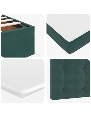 Struttura Letto Pouf con Materassi 180x200 cm Velluto