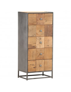 Cassettiera 45x30x100 cm in Legno Massello di Recupero