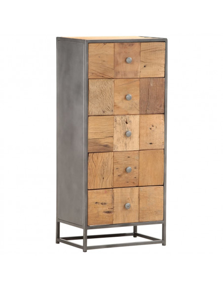 Cassettiera 45x30x100 cm in Legno Massello di Recupero