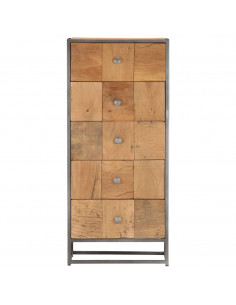 Cassettiera 45x30x100 cm in Legno Massello di Recupero 2