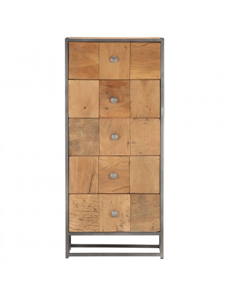 Cassettiera 45x30x100 cm in Legno Massello di Recupero